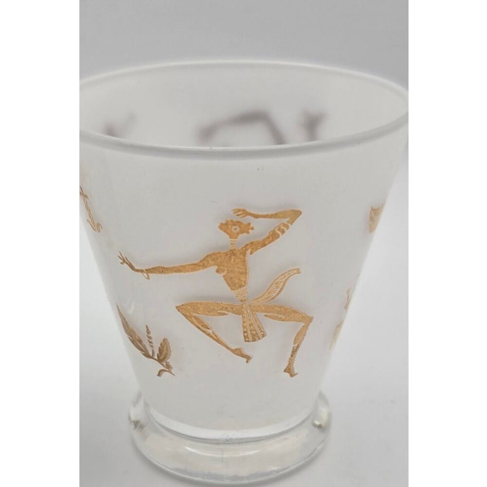 Josephine Baker Art Decor Set of Two Shot White Frosted Glasses - Picture 3 of 6